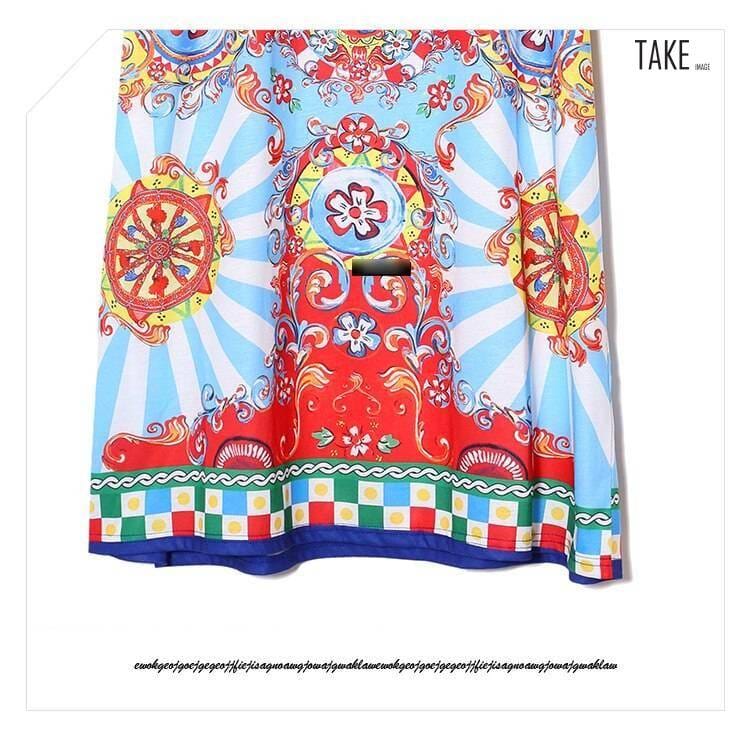 New Fashion Style Floral Printed Beach Dress Fashion Nova Clothing