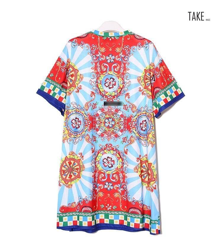 New Fashion Style Floral Printed Beach Dress Fashion Nova Clothing